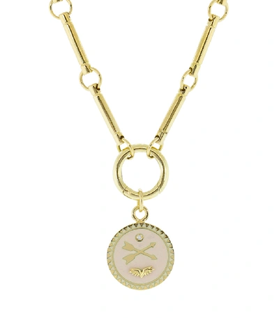 Shop Foundrae Petite Passion Medallion In Ylwgold