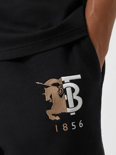 Shop Burberry Logo Graphic Cotton Drawcord Shorts In Black