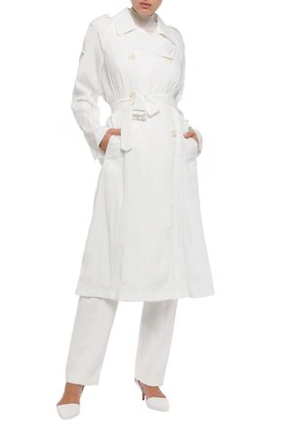 Shop Helmut Lang Belted Shell Trench Coat In White