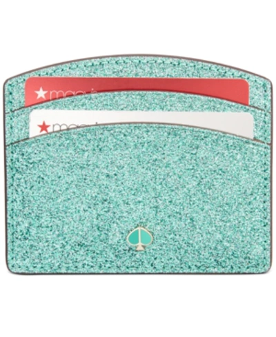 Shop Kate Spade Burgess Court Card Holder In Green Jade/gold