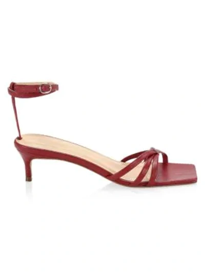 Shop By Far Kaia Leather Sandals In Red