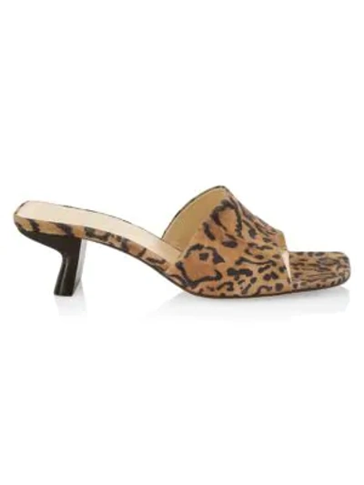 Shop By Far Lily Leopard-print Suede Mules In Leopard Print