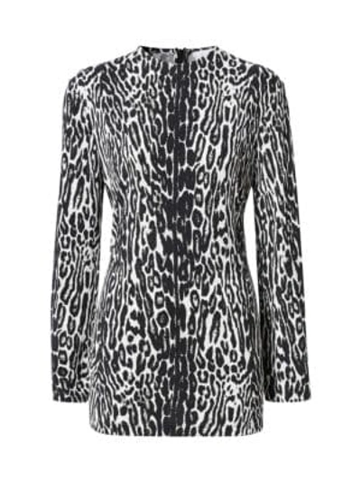 Shop Burberry Panaro Leopard-print Jersey Shift Dress In Black Multi