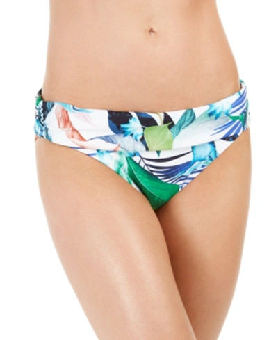 Shop La Blanca In The Moment Ruched-waist Hipster Bikini Bottoms Women's Swimsuit In Multi