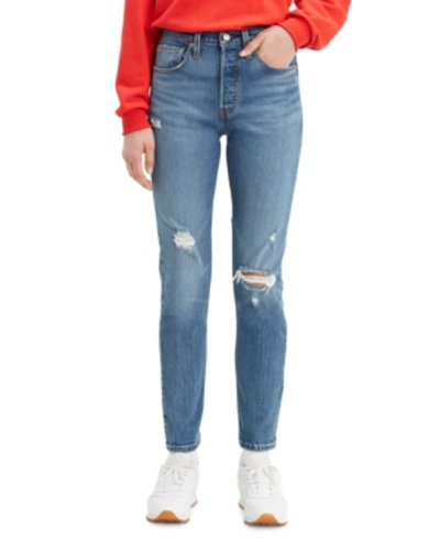 Shop Levi's Women's 501 Distressed Skinny Jeans In Jive Tribe