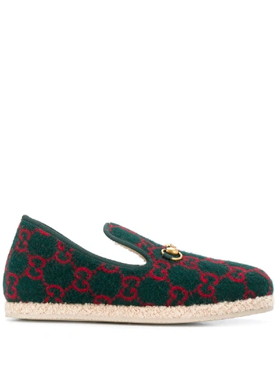 Shop Gucci Gg Slippers In Green