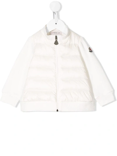 Shop Moncler Padded Logo Jacket In White
