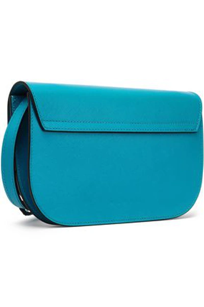 Shop Marni Minuet Textured-leather Shoulder Bag In Light Blue