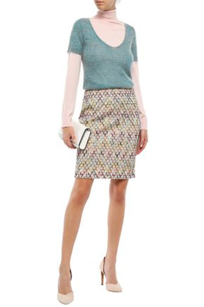 Shop Missoni Brushed Knitted Top In Teal