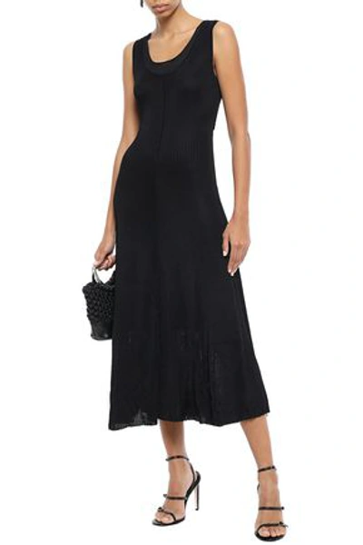 Shop Proenza Schouler Cutout Ribbed Jersey Midi Dress In Black