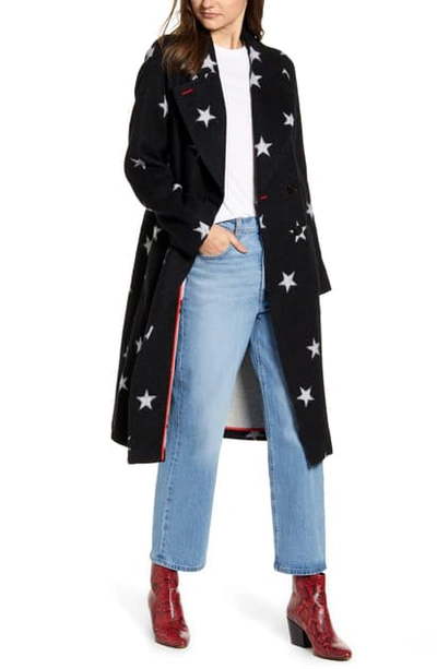 Shop Avec Les Filles Star Double Face Trench Coat In Black/ White