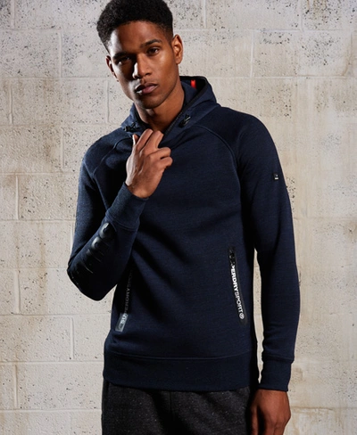 Superdry Gym Tech Crossover Hoodie In Blue ModeSens