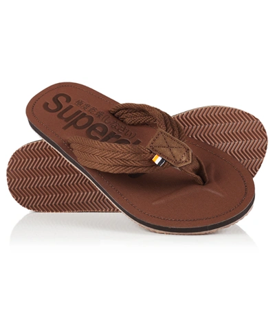 Shop Superdry Cove Flip Flops In Brown