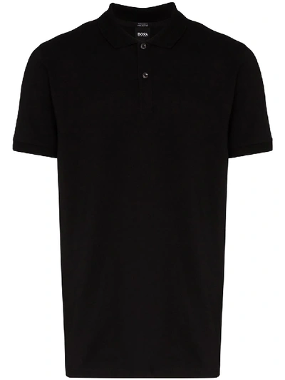 Shop Hugo Boss Pallas Cotton Polo Shirt In Black