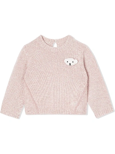 Shop Burberry Thomas Bear Knitted Jumper In Pink