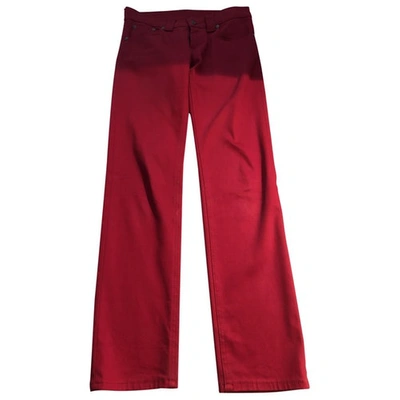 Pre-owned Dondup Straight Jeans In Red