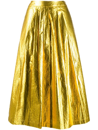 Shop Essentiel Antwerp Vayacon Pleated Skirt In Yellow