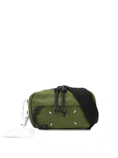 Shop Maison Margiela Stitch Detail Belt Bag In Green