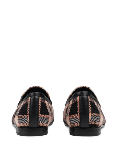 Shop Gucci Jordaan Tweed Loafers In Black