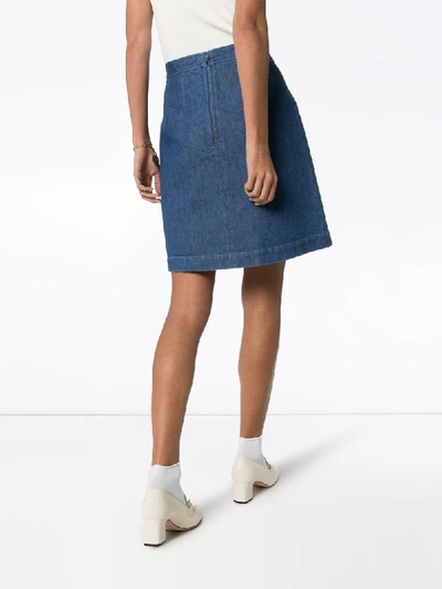 Shop Gucci Interlocking G Horsebit Motif Skirt In Blue