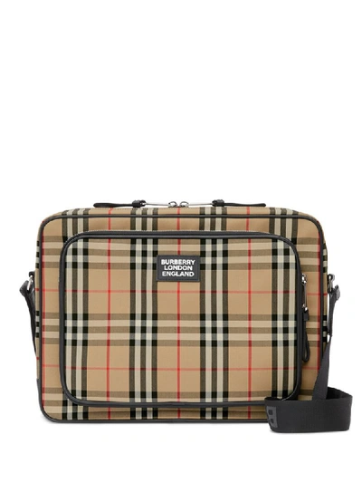 Shop Burberry Vintage Check Messenger Bag In Brown