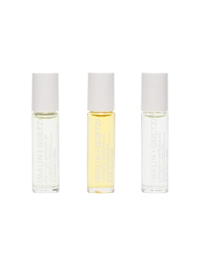 Shop Malin + Goetz Three Piece Perfume Oil Set In Yellow