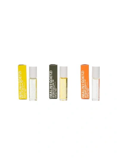Shop Malin + Goetz Three Piece Perfume Oil Set In Yellow