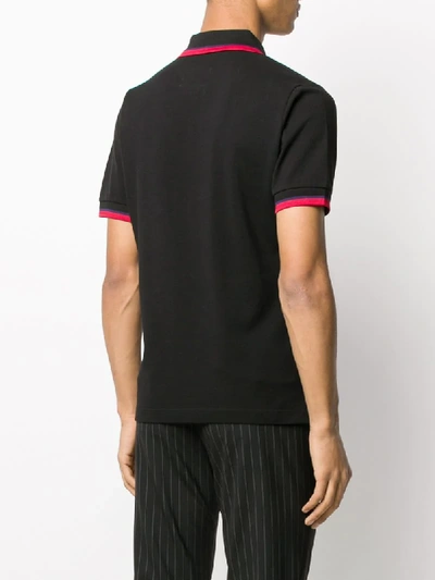 Shop Vivienne Westwood Striped Trim Polo Shirt In Black