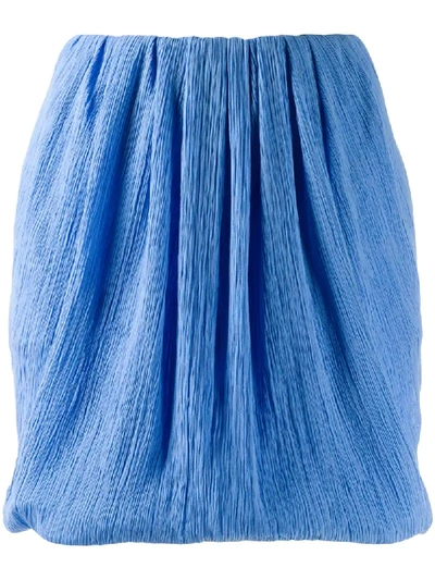 Nina Ricci Micro-pleated Mini Skirt In Blue