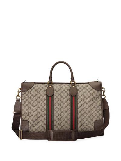 Shop Gucci Ophidia Gg Weekend Bag In Neutrals