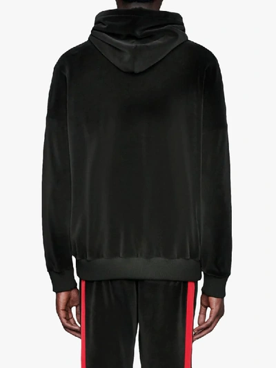 Shop Gucci Chenille-kapuzenpullover Mit Webstreifen In Black