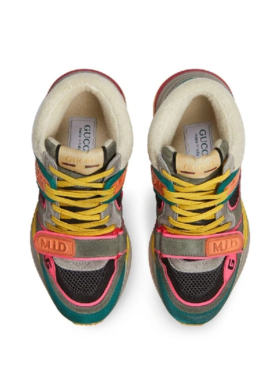 Shop Gucci Ultrapace Mid-top Sneakers In Green