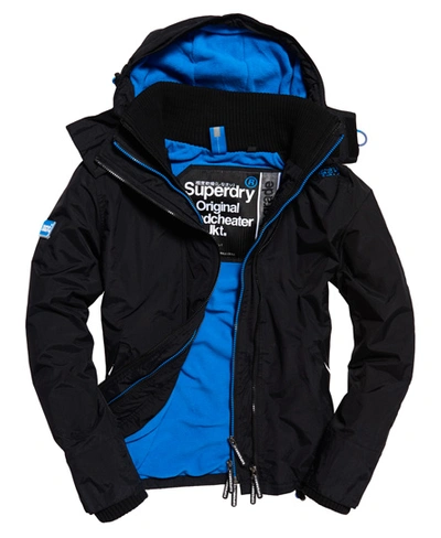 Shop Superdry Pop Zip Hooded Arctic Windcheater In Black