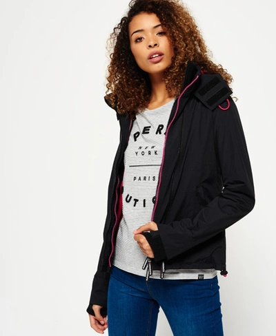 Superdry Pop Zip Hooded Arctic Sd-windcheater Jacket In Black | ModeSens