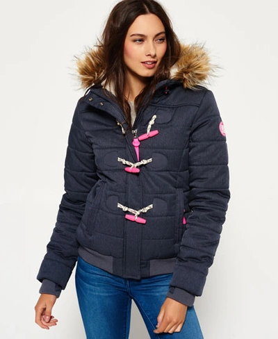 Superdry Marl Toggle Puffle Jacket In Navy | ModeSens