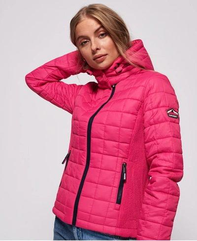 Superdry Hooded Box Quilt Fuji Jacket In Pink | ModeSens