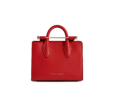 Shop Strathberry Top Handle Leather Mini Tote Bag In Red