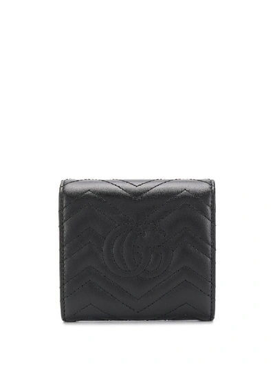 Shop Gucci Marmont Gg Leather Wallet In Black