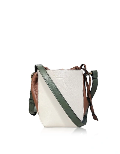 Shop Marni Color Block Leather Shoulder Bag In White