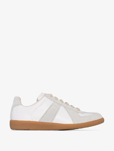 Shop Maison Margiela And Grey Replica Leather Sneakers - Women's - Calf Leather/cotton/rubber In White