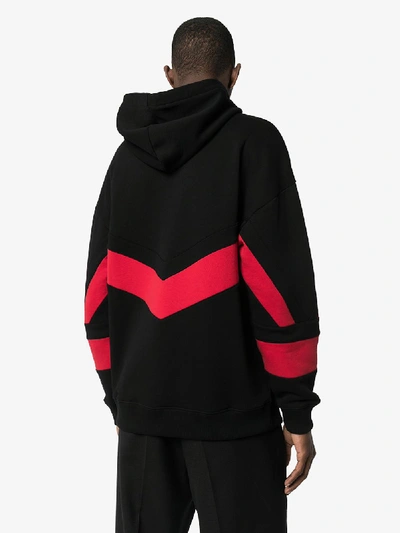 Shop Givenchy Contrast Stripe Hoodie In Black