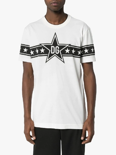Shop Dolce & Gabbana Dg Star Logo T-shirt In White