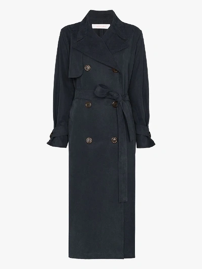 Shop See By Chloé Denim Trench Coat In Blue