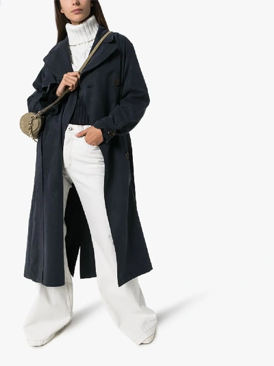 Shop See By Chloé Denim Trench Coat In Blue
