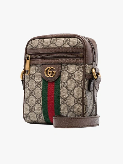 Shop Gucci Brown Ophidia Logo Shoulder Bag