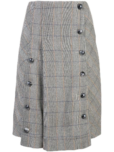 Shop Chloé Grey Plaid Skirt