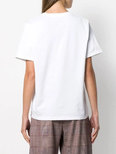 Shop Stella Mccartney White Logo Embossed T-shirt