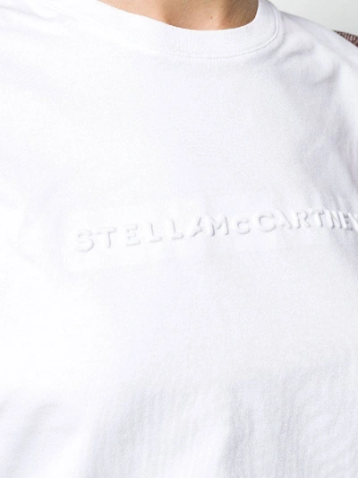 Shop Stella Mccartney White Logo Embossed T-shirt