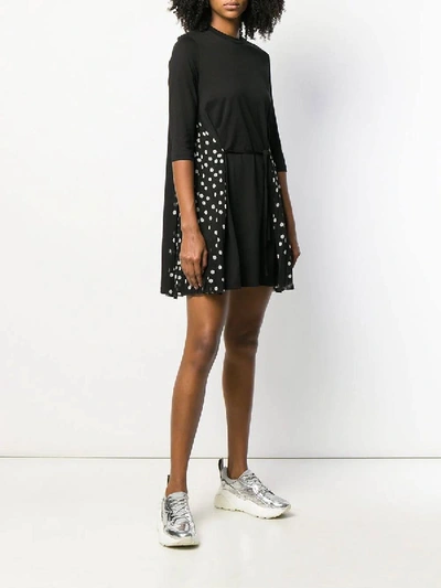 Shop Stella Mccartney Polka-dot Panel Dress Black