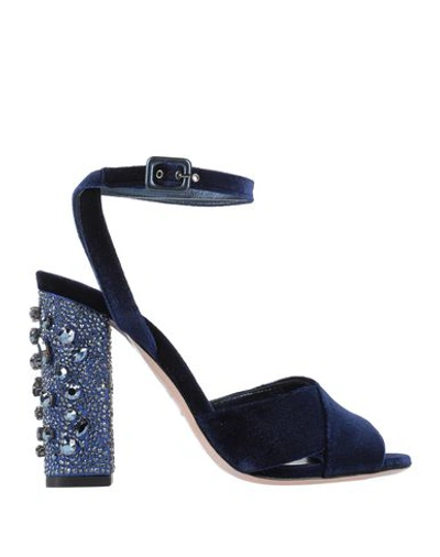 Shop Le Silla Sandals In Dark Blue